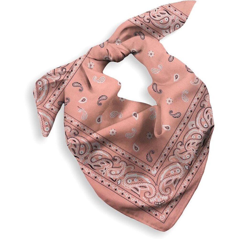 Women's Light Pink Cotton Bandana Large Cowgirl Handkerchief Headband Scarf